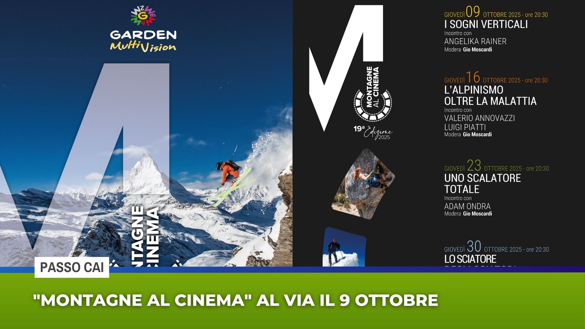 ”Montagne al cinema” al via il 9 ottobre
